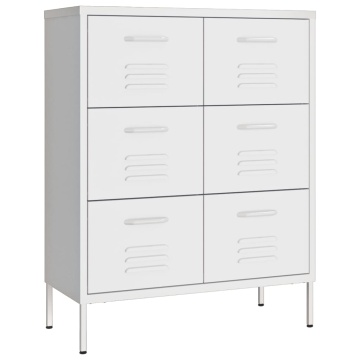 Dulap cu sertare, alb, 80x35x101,5 cm, oțel - Img 2