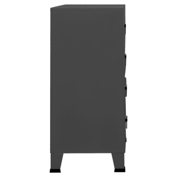 Dulap cu sertare industrial, antracit, 78x40x93 cm, metal - Img 4