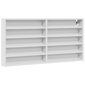 Dulap cu vitrină, alb, 100x8,5x50 cm, lemn prelucrat - Img 2