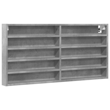 Dulap cu vitrină, gri beton, 100x8,5x50 cm, lemn prelucrat - Img 2