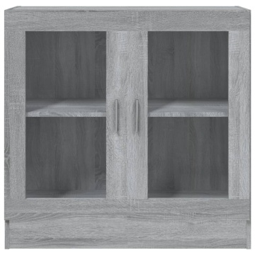 Dulap cu vitrină, gri sonoma, 82,5x30,5x80 cm, lemn prelucrat - Img 3