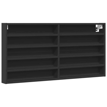 Dulap cu vitrină, negru, 100x8,5x58 cm, lemn prelucrat - Img 2