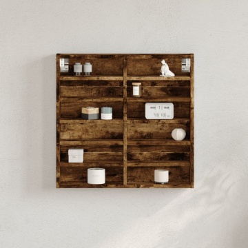 Dulap cu vitrină, stejar fumuriu, 60x8,5x58 cm, lemn prelucrat - Img 1