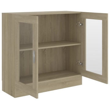 Dulap cu vitrină, stejar sonoma 82,5x30,5x80 cm lemn prelucrat - Img 8