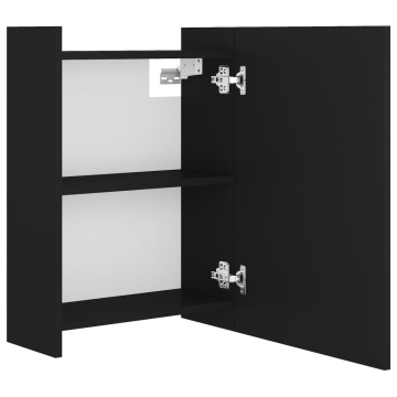 Dulap de baie cu oglindă, negru, 62,5x20,5x64cm, lemn prelucrat - Img 7