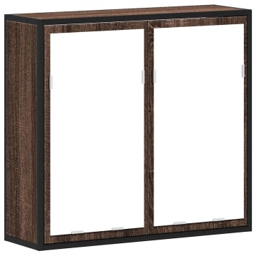 Dulap de baie cu oglindă stejar maro 65x20x60 cm lemn compozit - Img 2