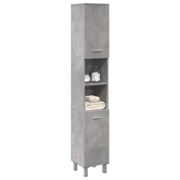 Dulap de baie, gri beton, 30 x 30 x 179 cm, PAL - Img 1