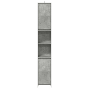 Dulap de baie, gri beton, 30x30x183,5 cm, PAL - Img 4