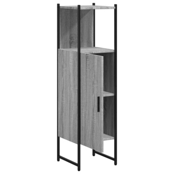 Dulap de baie, gri sonoma, 33x33x120,5 cm, lemn prelucrat - Img 5