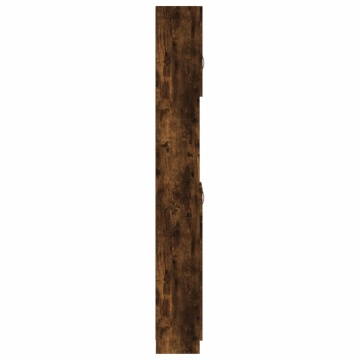 Dulap de baie, stejar fumuriu, 32x25,5x190 cm, lemn prelucrat - Img 6