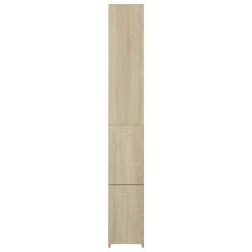 Dulap de baie, stejar sonoma, 25x26,5x170 cm, lemn prelucrat - Img 4