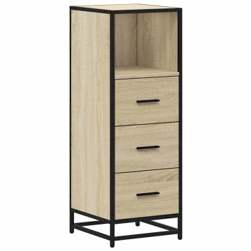 Dulap de baie stejar Sonoma 35x37,5x100 cm lemn prelucrat - Img 2