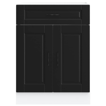 Dulap de bază de bucătărie „Porto” din lemn negru prelucrat - Img 4
