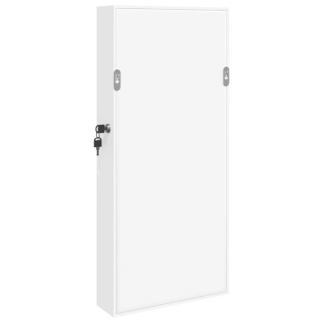 Dulap de bijuterii cu oglindă de perete, alb, 30x8,5x67 cm - Img 6