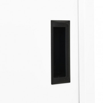 Dulap de birou cu ușă glisantă, alb, 90x40x180 cm, oțel - Img 5