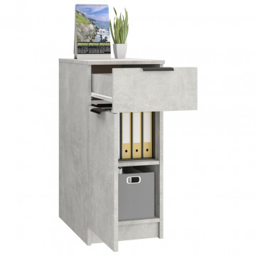 Dulap de birou, gri beton, 33,5x50x75 cm, lemn prelucrat - Img 4