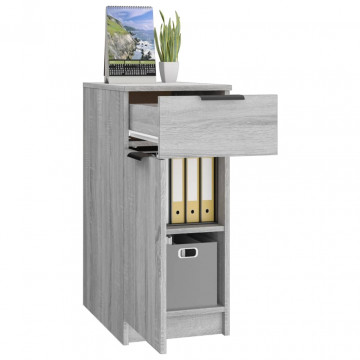Dulap de birou, gri sonoma, 33,5x50x75 cm, lemn prelucrat - Img 8