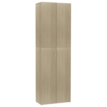 Dulap de birou, stejar sonoma, 60x32x190 cm, lemn prelucrat - Img 2