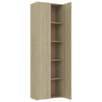 Dulap de birou, stejar sonoma, 60x32x190 cm, lemn prelucrat - Img 6