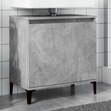Dulap de chiuvetă, gri beton, 58x33x60 cm, lemn prelucrat - Img 1