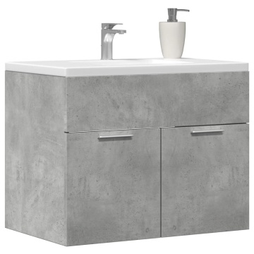 Dulap de chiuvetă, gri beton, 60x38,5x46 cm, PAL - Img 1