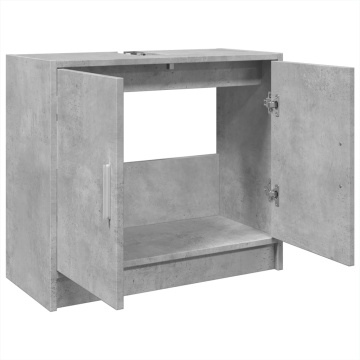 Dulap de chiuvetă, gri beton, 63x29x55 cm, lemn prelucrat - Img 8