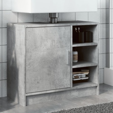 Dulap de chiuvetă, gri beton, 63x29x55 cm, lemn prelucrat - Img 1