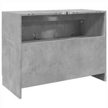 Dulap de chiuvetă, gri beton, 78x37x59 cm, lemn prelucrat - Img 6