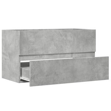 Dulap de chiuvetă, gri beton, 90x38,5x45 cm, lemn prelucrat - Img 6