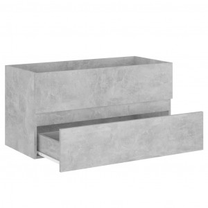 Dulap de chiuvetă, gri beton, 90x38,5x45 cm, PAL - Img 4