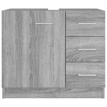 Dulap de chiuvetă, gri sonoma, 63x30x54 cm, lemn prelucrat - Img 3