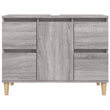 Dulap de chiuvetă, gri sonoma, 80x33x60 cm, lemn prelucrat - Img 8