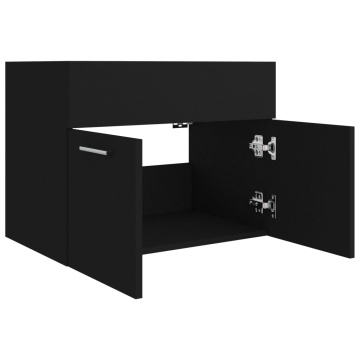 Dulap de chiuvetă, negru, 60x38,5x46 cm, PAL - Img 6