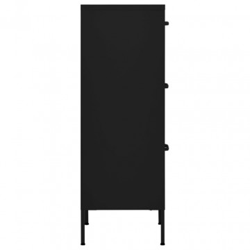 Dulap de depozitare, negru, 42,5x35x101,5 cm, oțel - Img 4