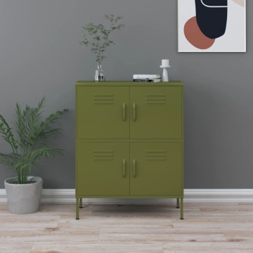 Dulap de depozitare, verde măsliniu, 80x35x101,5 cm, oțel - Img 1