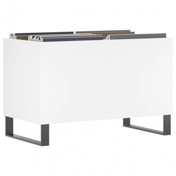 Dulap de discuri, alb, 74,5x38x48 cm, lemn prelucrat - Img 3