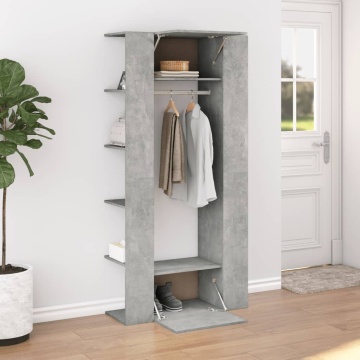 Dulap de hol, gri beton, 97,5x37x99 cm, lemn prelucrat - Img 3