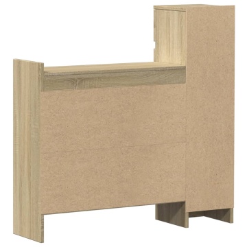 Dulap de pantofi stejar Sonoma 100,5x28x100 cm lemn prelucrat - Img 7