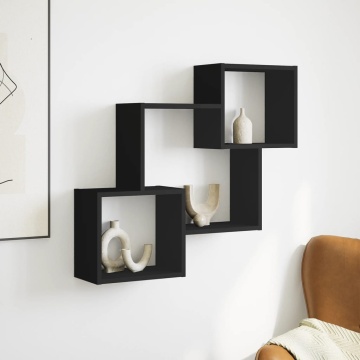 Dulap de perete, 78x18x71 cm, negru, lemn prelucrat - Img 3