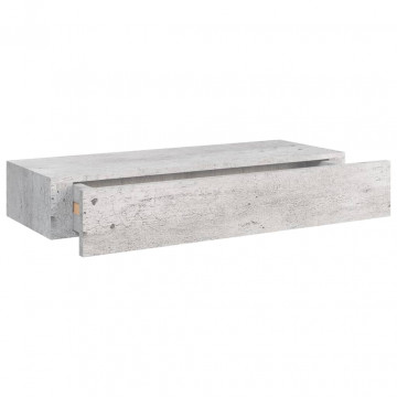 Dulap de perete cu sertar, gri beton, 60x23,5x10 cm, MDF - Img 6
