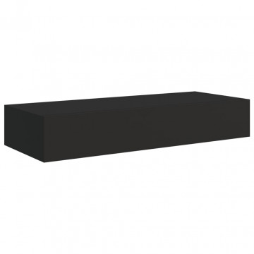 Dulap de perete cu sertar, negru, 60x23,5x10 cm, MDF - Img 2