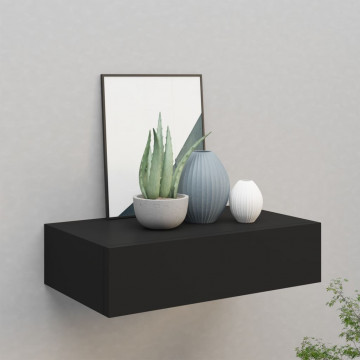 Dulap de perete cu sertare, negru, 40x23,5x10 cm, MDF - Img 1