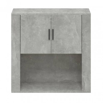 Dulap de perete, gri beton, 80x33x80 cm, lemn prelucrat - Img 3