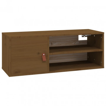 Dulap de perete, maro miere, 80x30x30 cm, lemn masiv de pin - Img 2