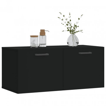 Dulap de perete, negru, 80x36,5x35 cm, lemn compozit - Img 4