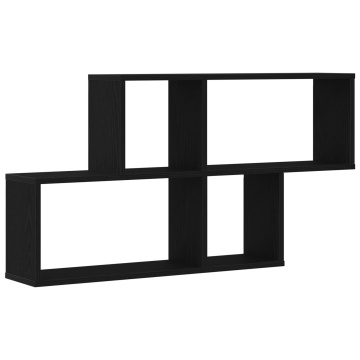 Dulap de Perete Negru din Stejar 76x15x53 cm Fabricat din Lemn Prelucrat - Img 2