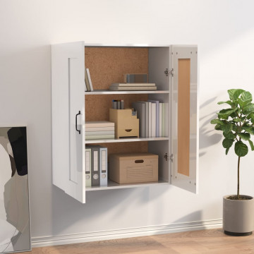 Dulap de perete suspendat, alb extralucios, 69,5x32,5x90 cm - Img 3