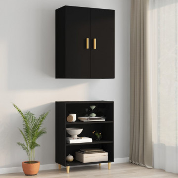 Dulap de perete suspendat, negru, 69,5x34x90 cm - Img 3