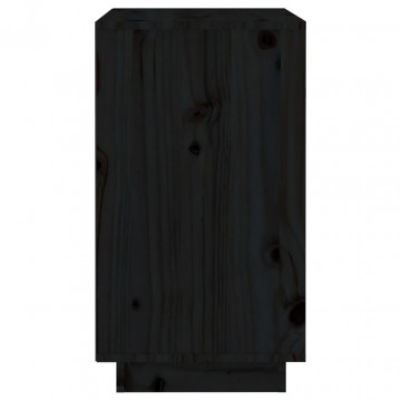 Dulap de vinuri, negru, 55,5x34x61 cm, lemn masiv de pin - Img 8