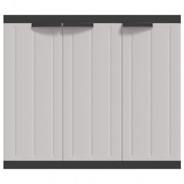 Dulap depozitare de exterior, gri și negru, 97x37x85 cm, PP - Img 4